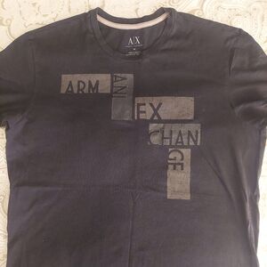 Armani Exchange Black Geometric Short Sleeve Tee